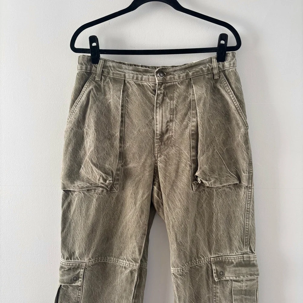We The Free NWT Max Slouchy Cargo Jeans Mid-Rise Wide-Leg Oversized Washed